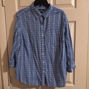 A Karen Scott  Blue Patterned Womens Shirt